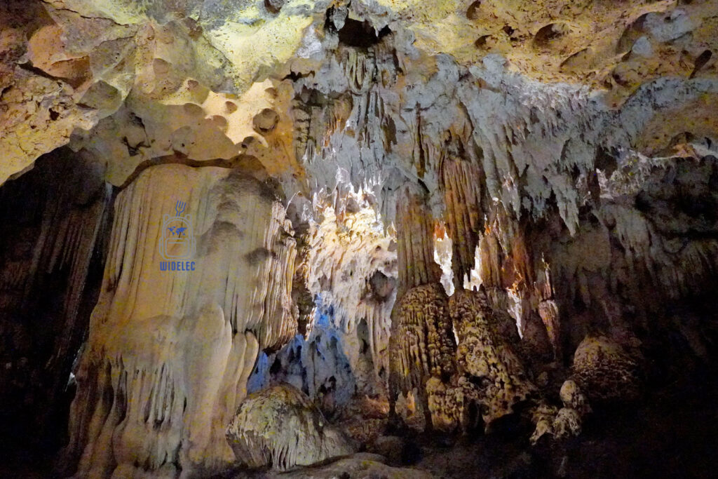 Zjawiskowe wnętrze Cueva de las Maravillas na Dominikanie, ukazujące bogactwo naturalnych formacji skalnych, takich jak stalaktyty i stalagmity. Skomplikowana struktura jaskini jest oświetlona tak, by podkreślić różnorodność kształtów i kolorów, tworząc majestatyczny i tajemniczy krajobraz podziemny
#widelecwpleacaku
#dominikana - z wschodu na zachód - z południa na północ