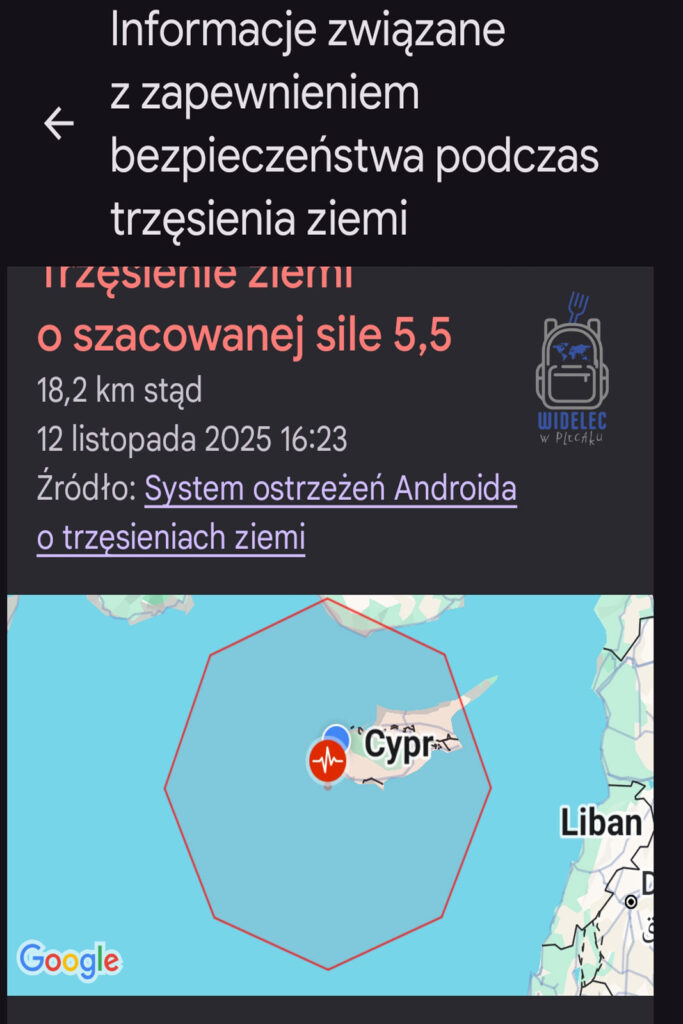 Alert bezpieczeństwa o trzęsieniu ziemi na Cyprze – mapa epicentrum i informacja o wstrząsie o sile 5,5